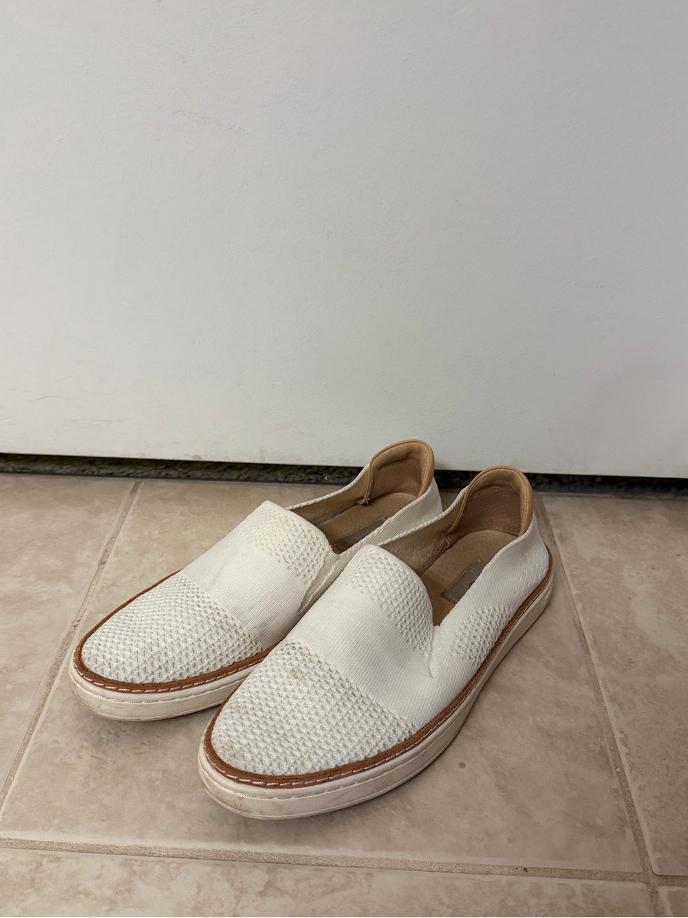 Women’s UGG White Slip-On Knit Casual Shoes